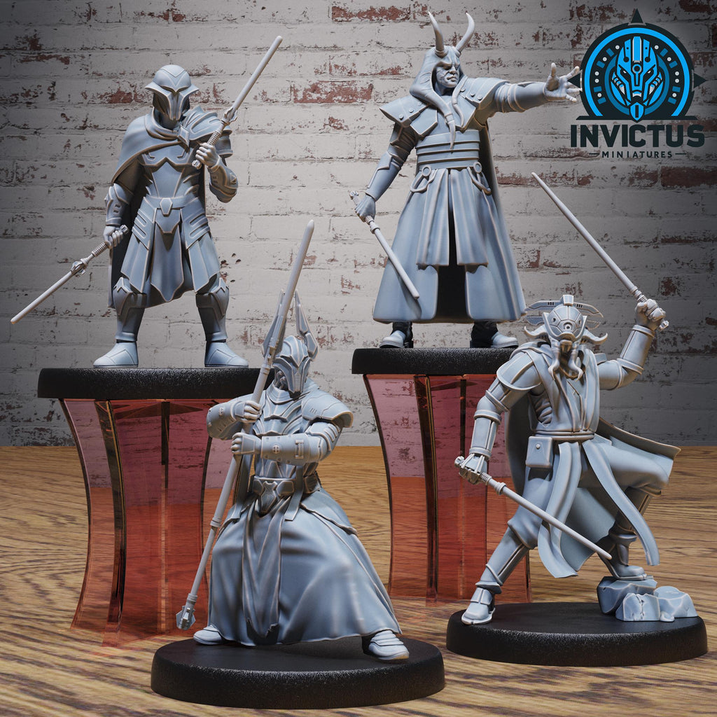 Shadow Alliance Set of 4 DND Miniature Shadows of the Threat Collection Dungeons and Dragons-TTRPG Mini Space Wars Star Adventure Starfinder DND miniatures group photo