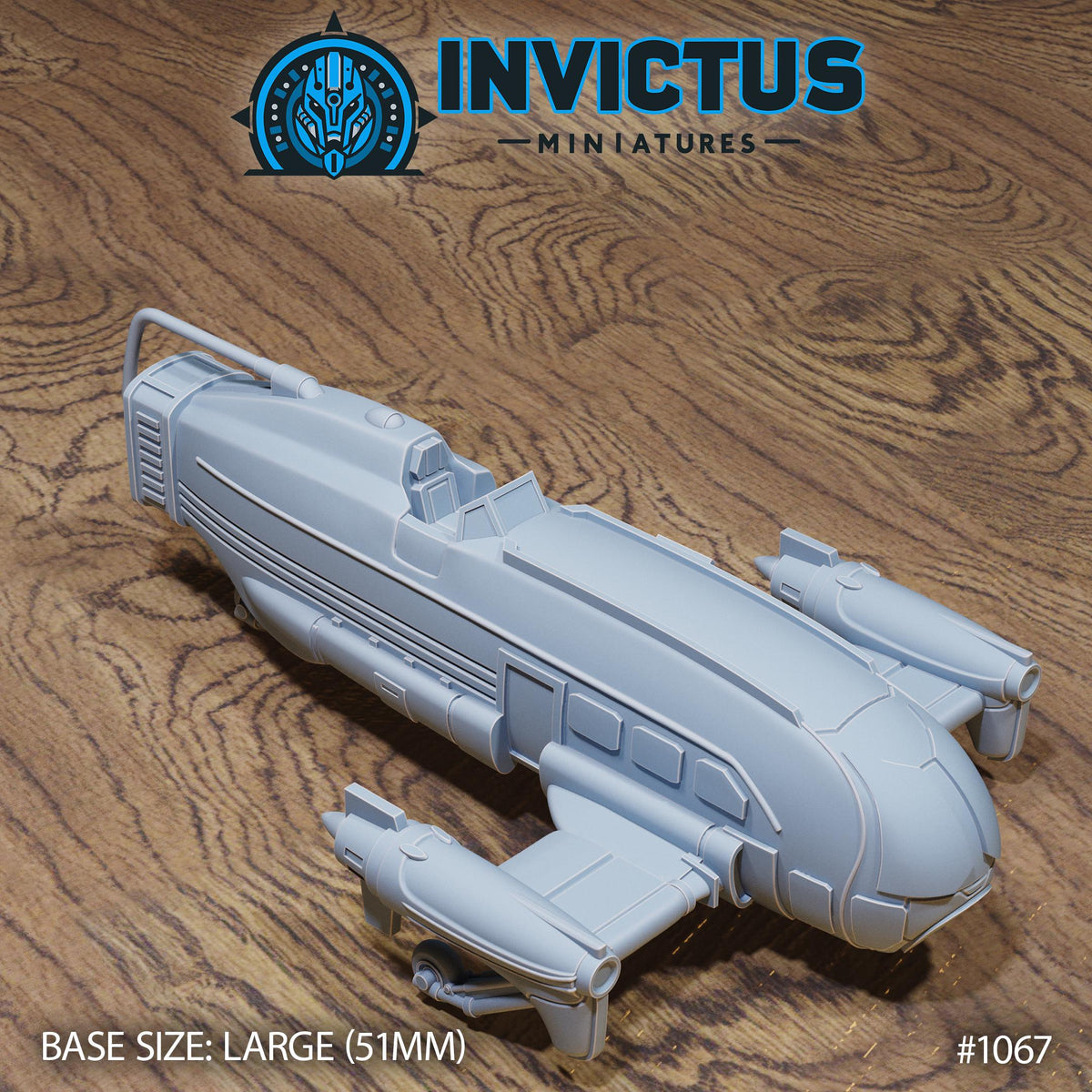 Sky Cab DND Miniature Forgotten Frontier Collection Dungeons and Dragons-TTRPG Mini Sci-Fi Space Wars Star Starfinder Spelljammer 4 inch length front DND miniature  16k resin