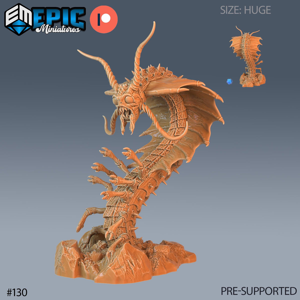 Remorhaz Set of 3 DND Minis | Arctic Nights Collection | TTRPG | Storm King's Thunder Netherdeep | Adult Young Adult (Huge) front DND miniature  16k resin