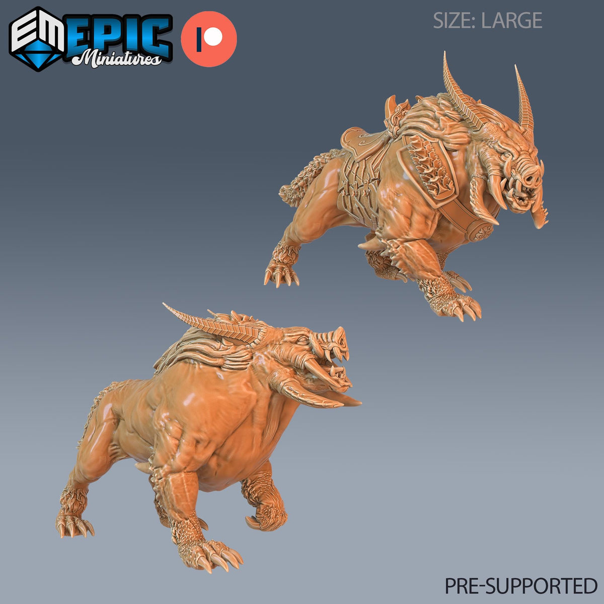 Arctic Boar Set of 2 DND Minis | Arctic Nights Collection | TTRPG | Storm King's Thunder Netherdeep | Mount DND miniatures group photo