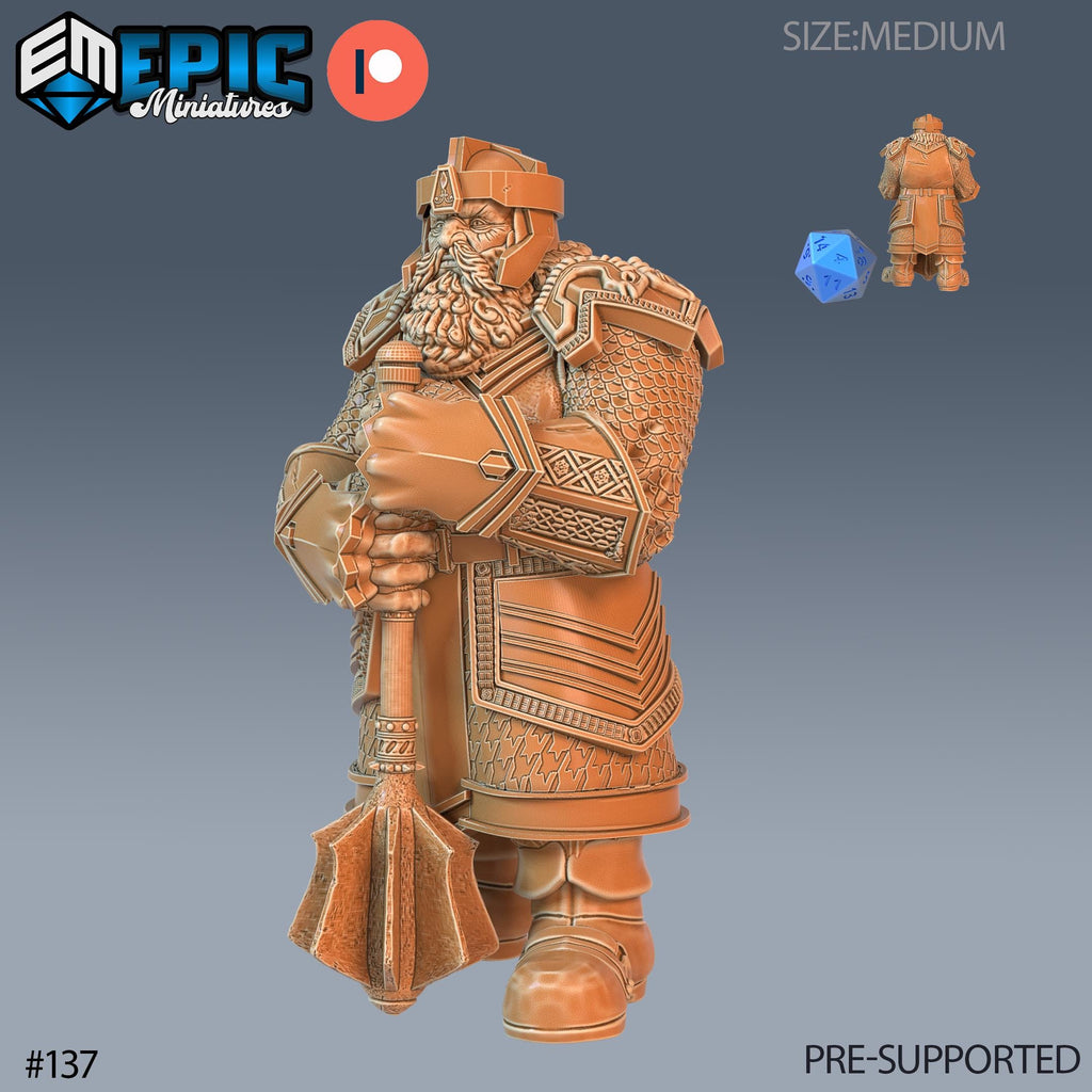 Nordic Dwarf Set of 4 DND Minis | Arctic Nights Collection | TTRPG | Storm King's Thunder Netherdeep | Cavalry Hammer Mace Axe Boar Option #137 front DND miniature  16k resin