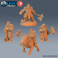 Nordic Dwarf Set of 4 DND Minis | Arctic Nights Collection | TTRPG | Storm King's Thunder Netherdeep | Cavalry Hammer Mace Axe Boar DND miniatures group photo