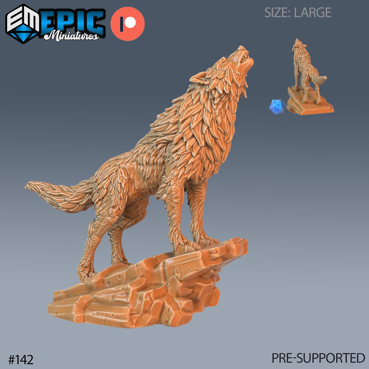 Winter Wolf Set of 4 DND Minis | Arctic Nights Collection | TTRPG | Storm King's Thunder Netherdeep | Attack Howl Option #142 front DND miniature  16k resin