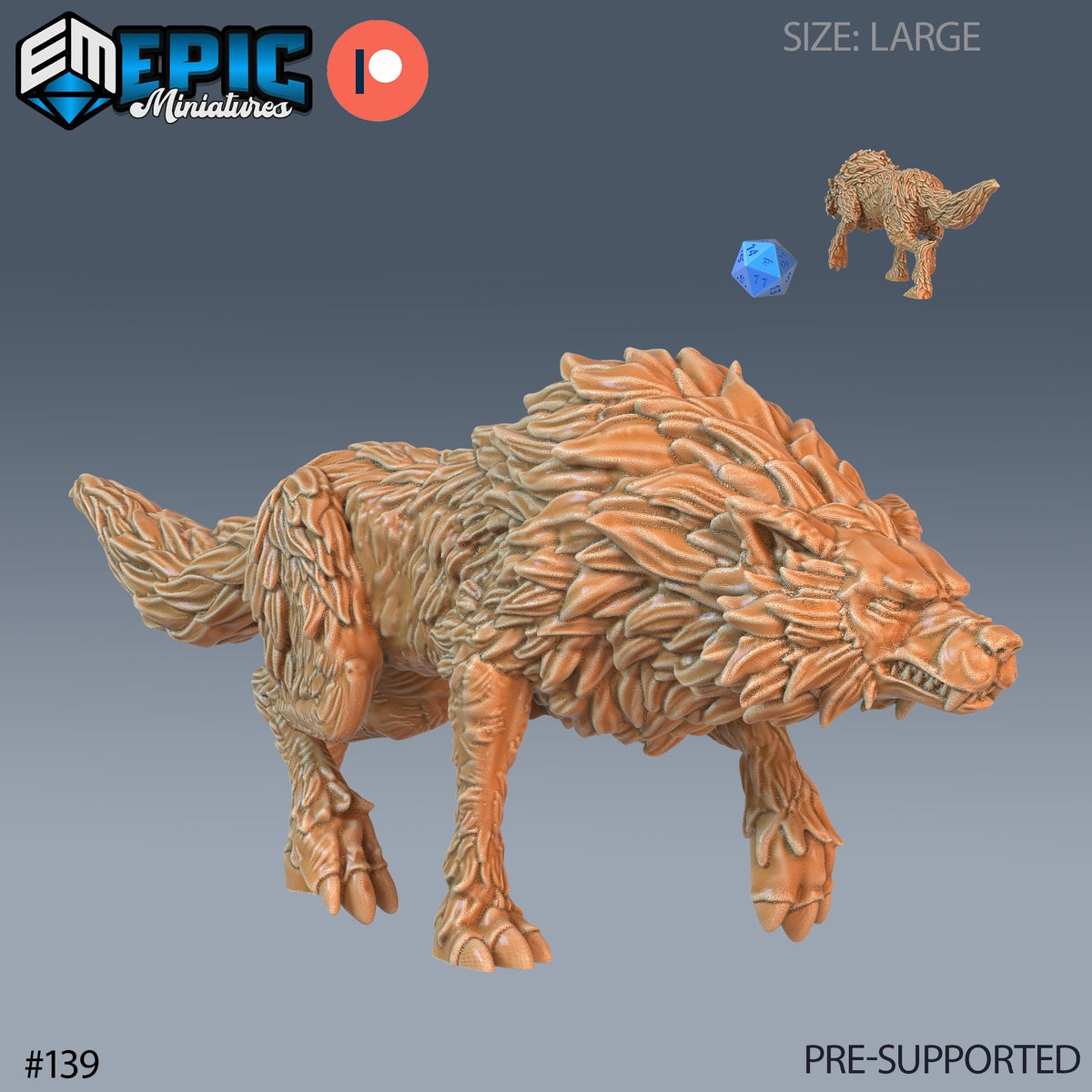 Winter Wolf Set of 4 DND Minis | Arctic Nights Collection | TTRPG | Storm King's Thunder Netherdeep | Attack Howl Option #139 front DND miniature  16k resin
