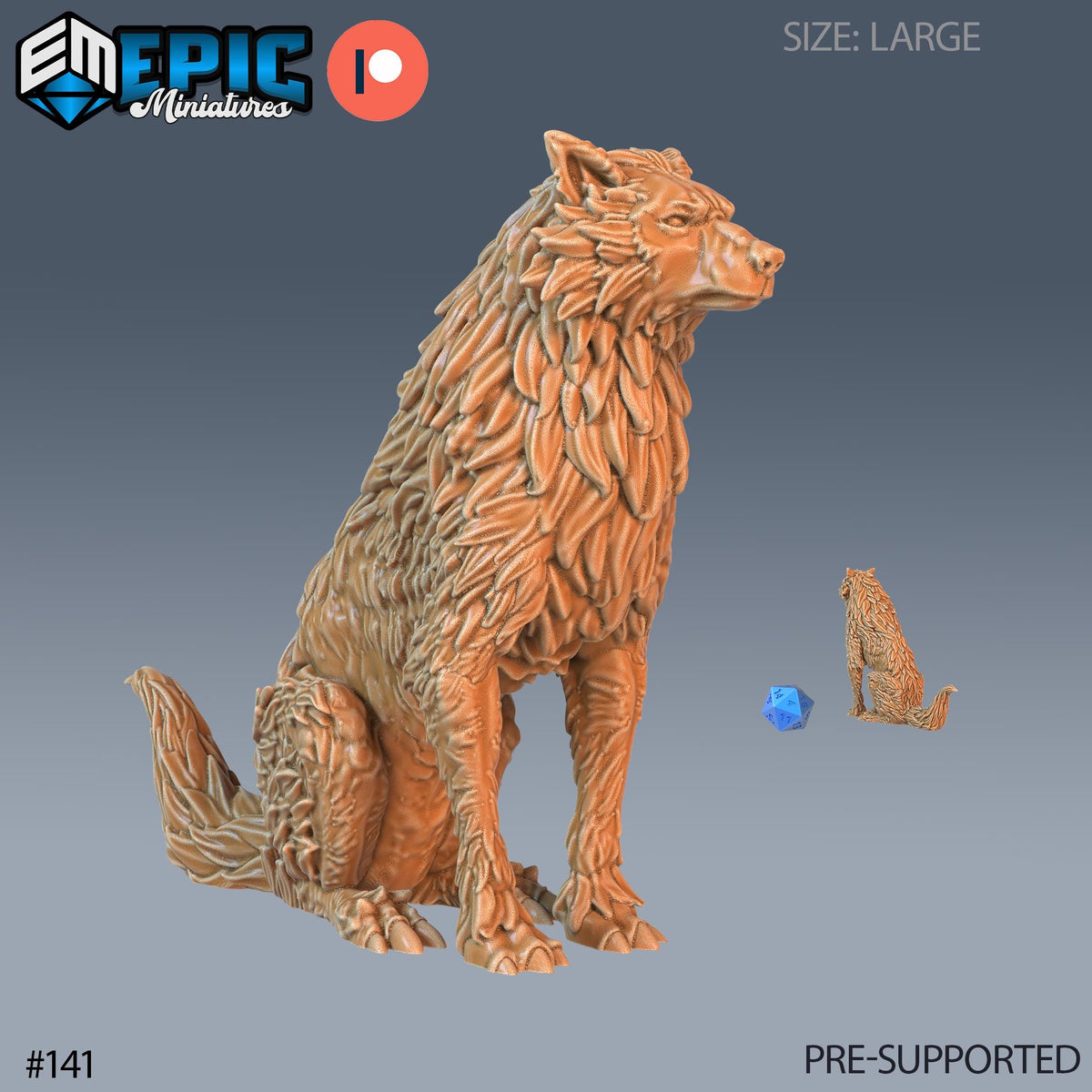 Winter Wolf Set of 4 DND Minis | Arctic Nights Collection | TTRPG | Storm King's Thunder Netherdeep | Attack Howl Option #141 front DND miniature  16k resin