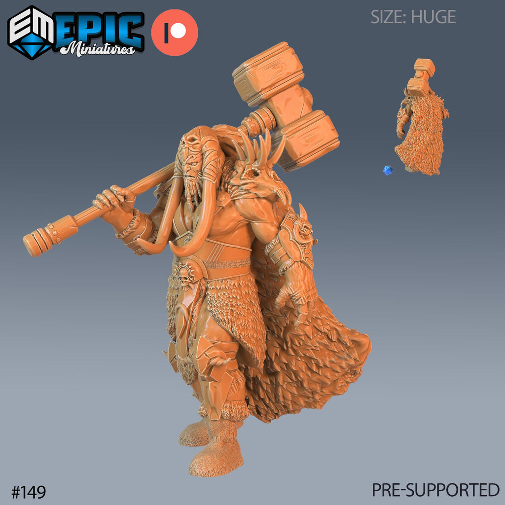 Frost Giant Set of 4 DND Minis | Arctic Nights Collection | TTRPG | Storm King's Thunder Netherdeep | Chief Option #149 front DND miniature  16k resin