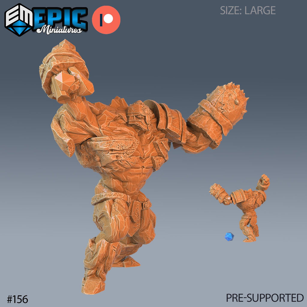 Ice Golem Set of 3 DND Minis | Arctic Nights Collection | TTRPG | Storm King's Thunder Netherdeep | Hug Attack Option #156 front DND miniature  16k resin