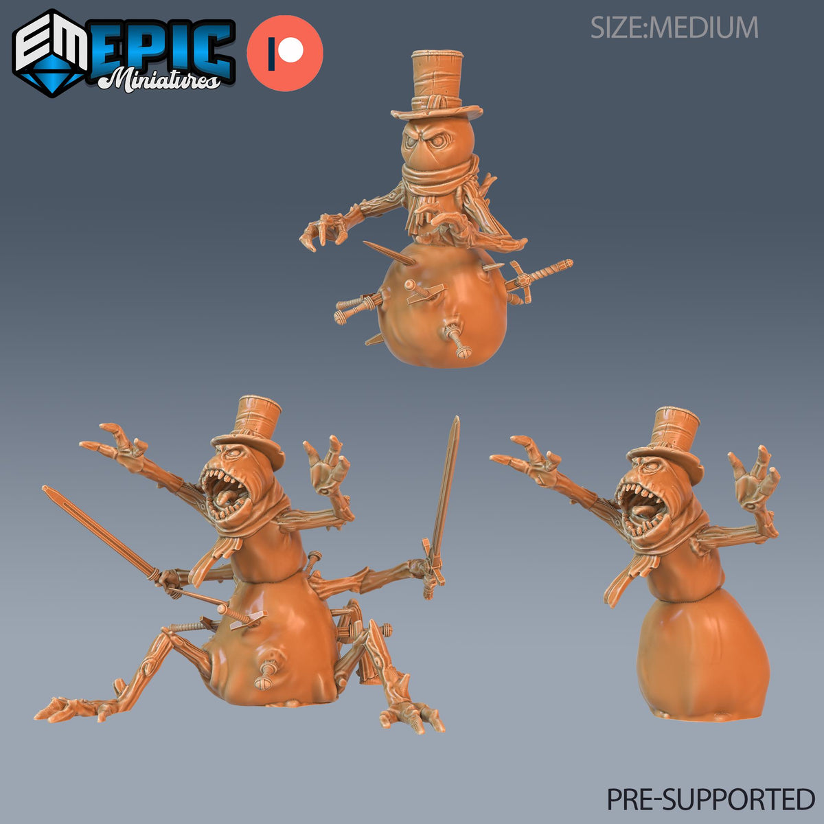 Animated Snowman Set of 3 DND Minis | Arctic Nights Collection | TTRPG | Storm King's Thunder Netherdeep | DND miniatures group photo