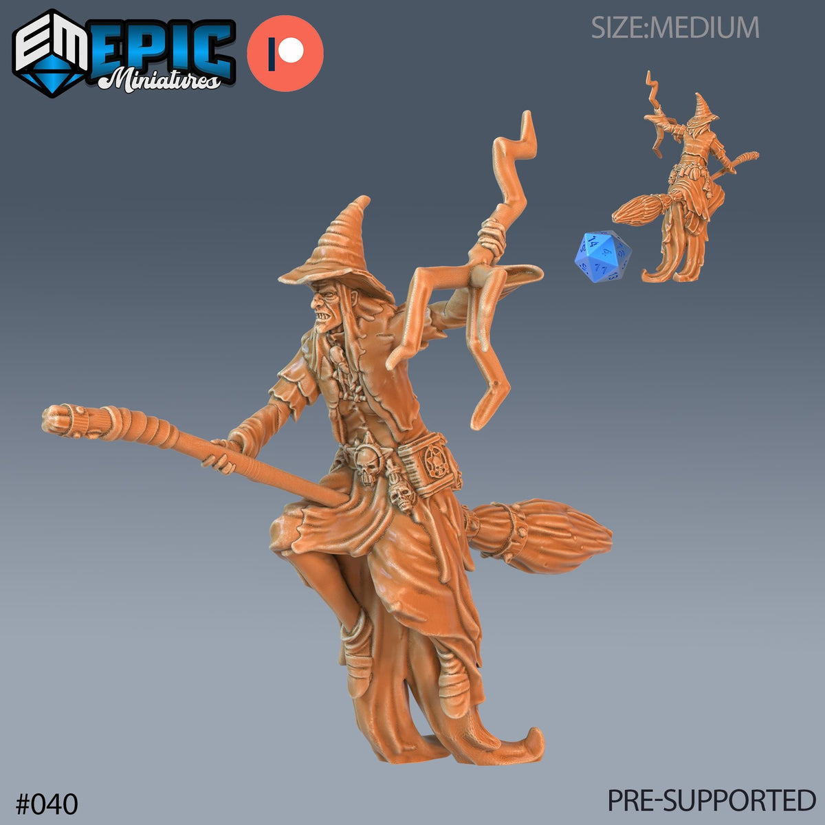 Green Hag Set of 4 DND Minis | Corrupted Forest Collection | TTRPG | Beyond Witchlight Prismeer Feywild Hourglass Coven Spellbook Cauldron Option #040 front DND miniature  16k resin