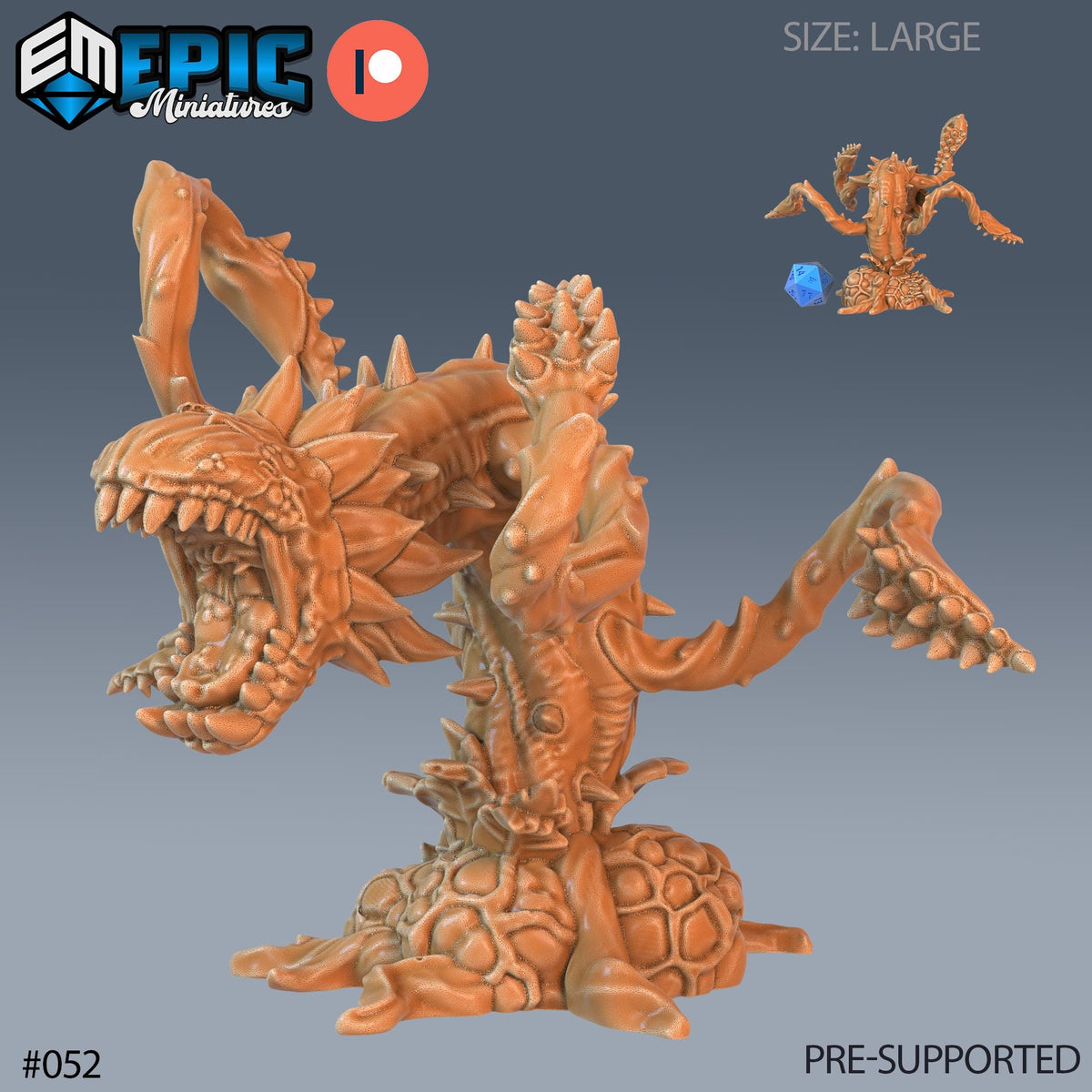 Man-Eating Plant Set of 4 DND Minis | Corrupted Forest Collection | TTRPG | Beyond Witchlight Prismeer Feywild Hourglass Coven Option #052 front DND miniature  16k resin