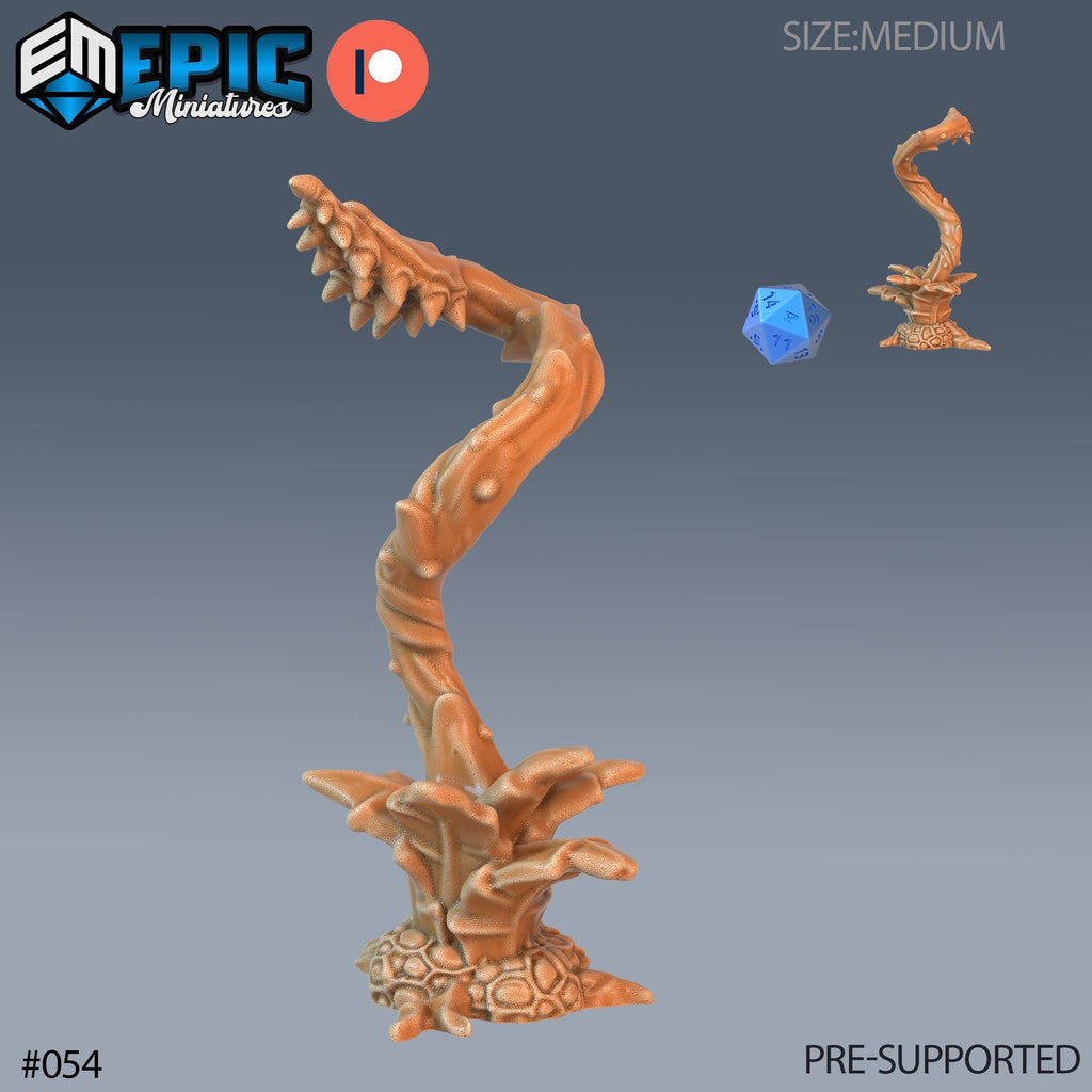Plant Tentacles Set of 4 DND Minis | Corrupted Forest Collection | TTRPG | Beyond Witchlight Prismeer Feywild Hourglass Coven Option #054 (2) front DND miniature  16k resin
