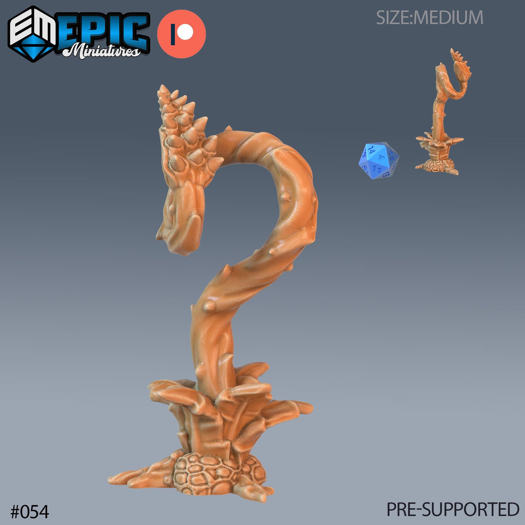 Plant Tentacles Set of 4 DND Minis | Corrupted Forest Collection | TTRPG | Beyond Witchlight Prismeer Feywild Hourglass Coven Option #054 (3) front DND miniature  16k resin