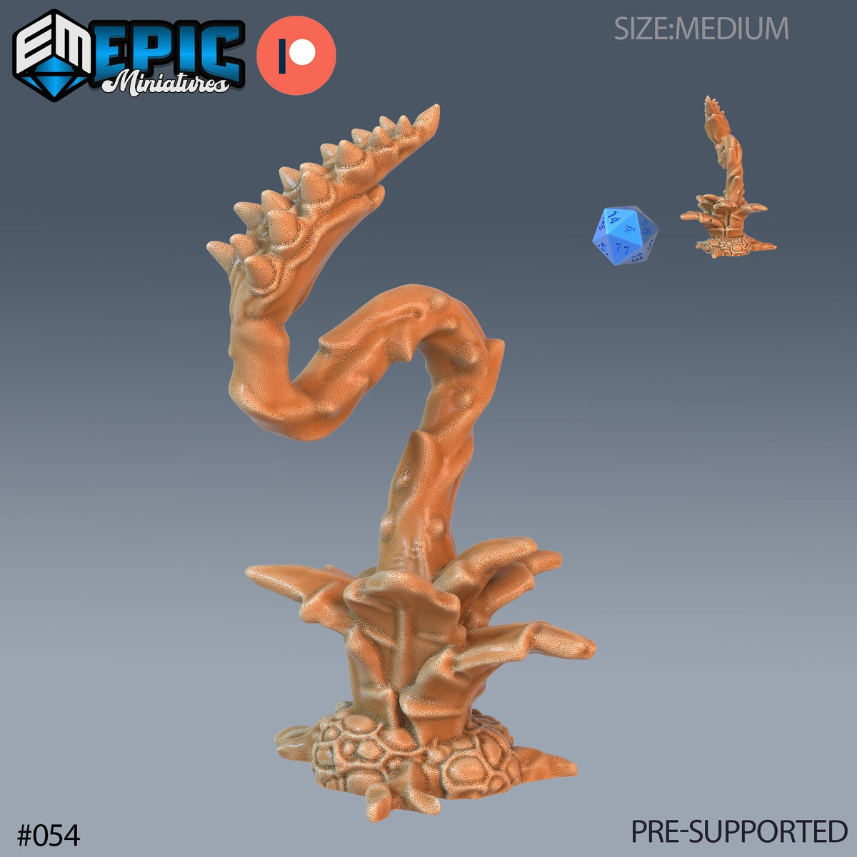 Plant Tentacles Set of 4 DND Minis | Corrupted Forest Collection | TTRPG | Beyond Witchlight Prismeer Feywild Hourglass Coven Option #054 (4) front DND miniature  16k resin
