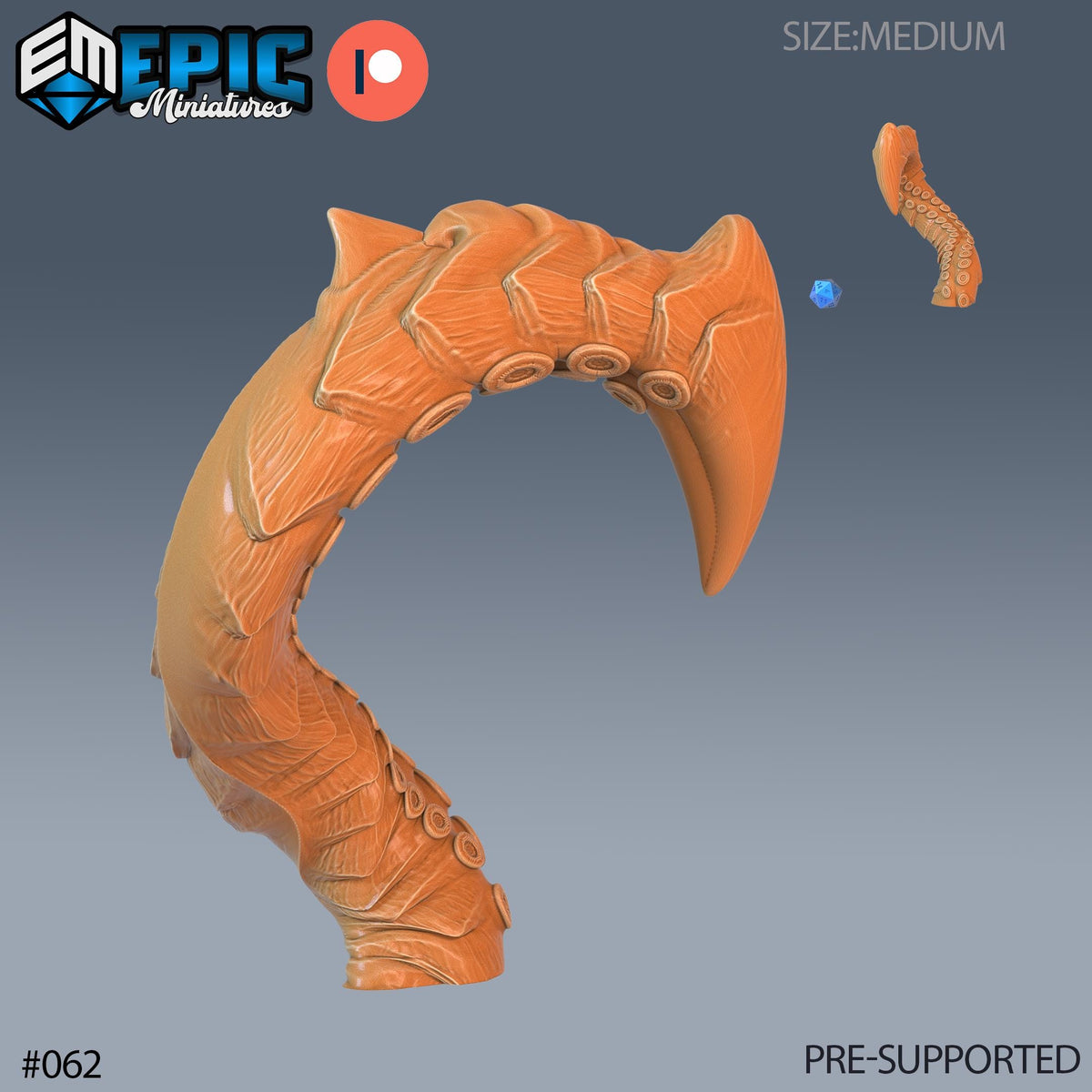 Kraken Tentacles Set of 4 DND Minis | Endless Depth Collection | TTRPG | Nautical Ocean Chult Sahuagin Crushing Wave Maelstrom Sea Monster Option #062 front DND miniature  16k resin