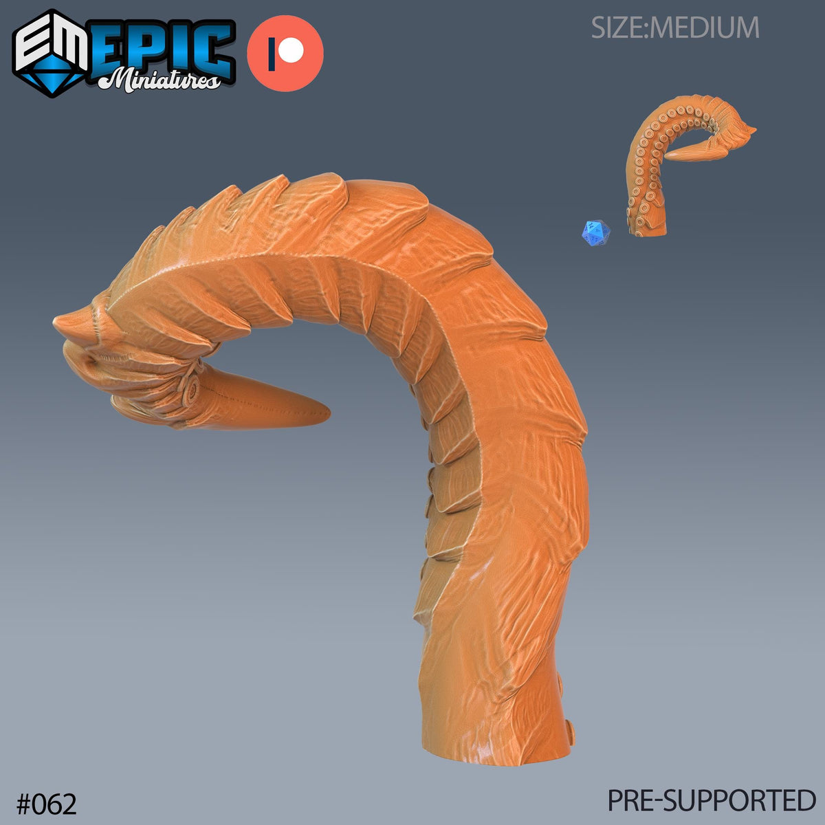Kraken Tentacles Set of 4 DND Minis | Endless Depth Collection | TTRPG | Nautical Ocean Chult Sahuagin Crushing Wave Maelstrom Sea Monster Option #062 (4) front DND miniature  16k resin