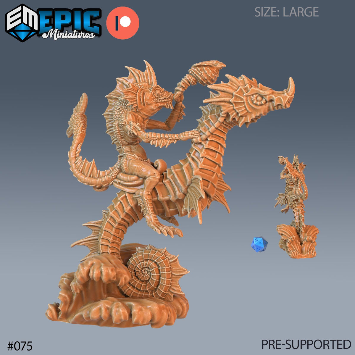 Fishfolk Set of 4 DND Minis | Endless Depth Collection | TTRPG | Sea Nautical Ocean Chult Sahuagin Crushing Wave Maelstrom Rider Trident Option #075 front DND miniature  16k resin