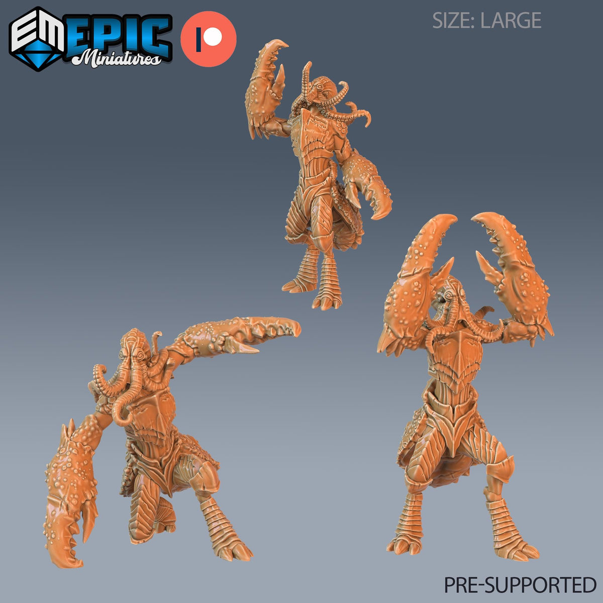 Octocrab Set of 3 DND Minis | Endless Depth Collection | TTRPG | Sea Nautical Ocean Chult Sahuagin Crushing Wave Maelstrom DND miniatures group photo