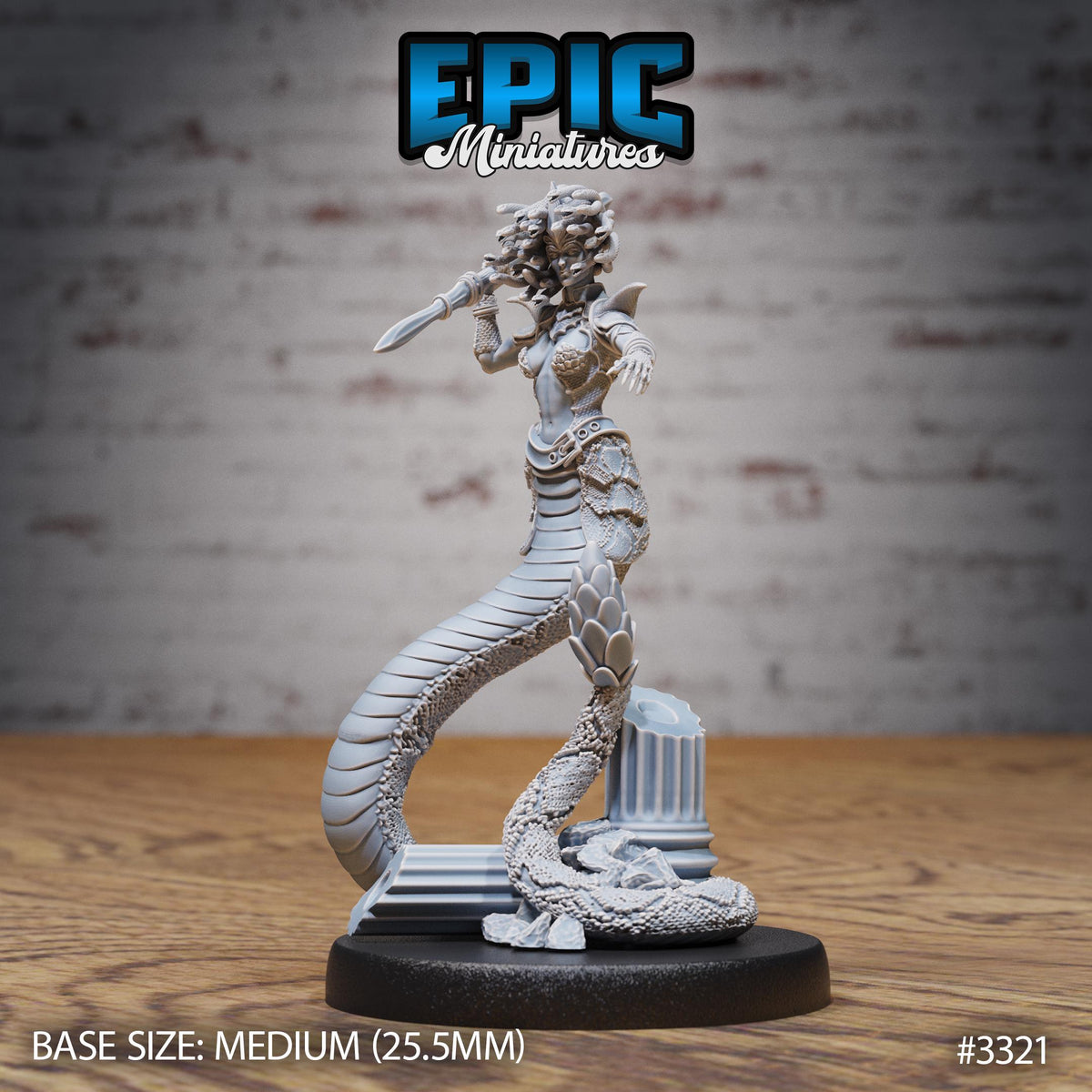 Gorgon Sisters Medusa Option #3321 front DND miniature Insectoid Jungle 16k resin