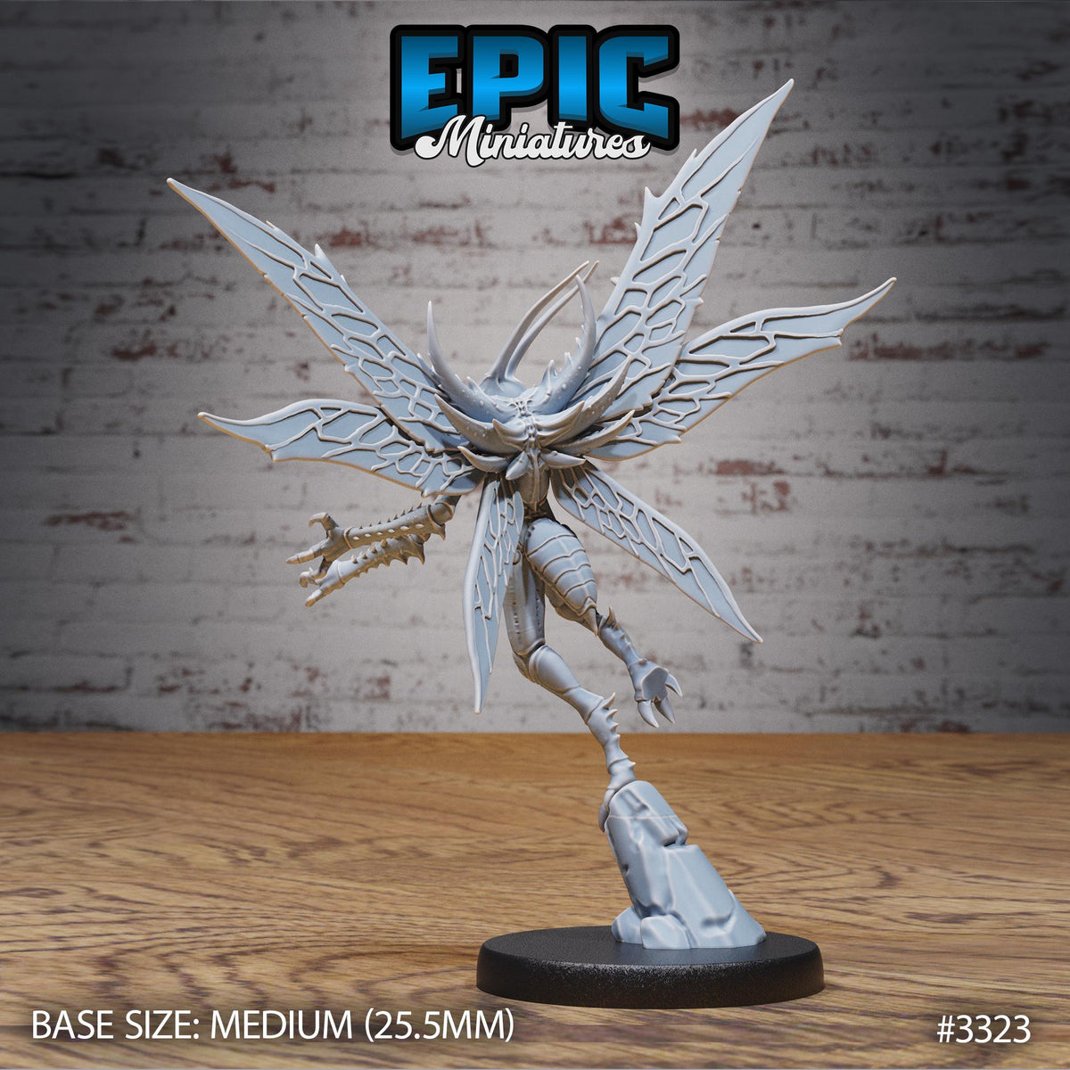 Mosquito Folk Option #3323 back DND miniature Insectoid Jungle 16k resin