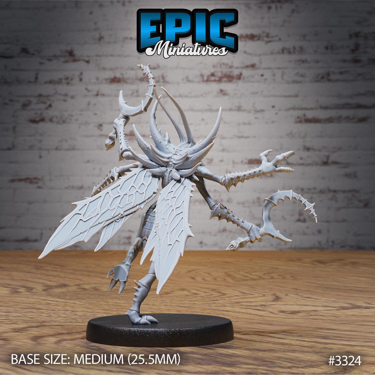 Mosquito Folk Option #3324 back DND miniature Insectoid Jungle 16k resin