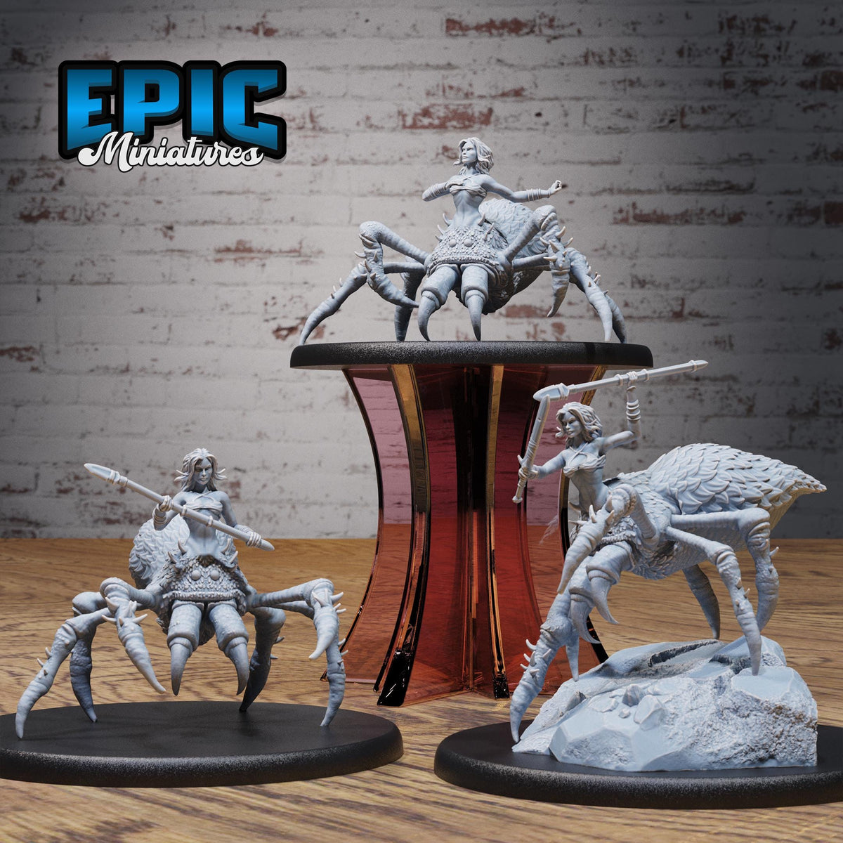 Arachne Sprider Set of 3 DND miniatures group photo Insectoid Jungle