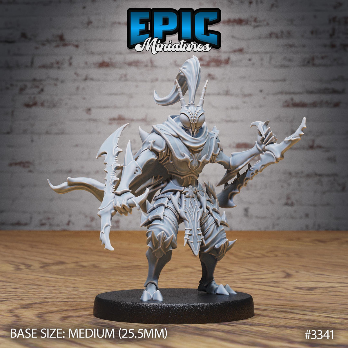 Ninja Insect Warrior Option #3341 front DND miniature Insectoid Jungle 16k resin