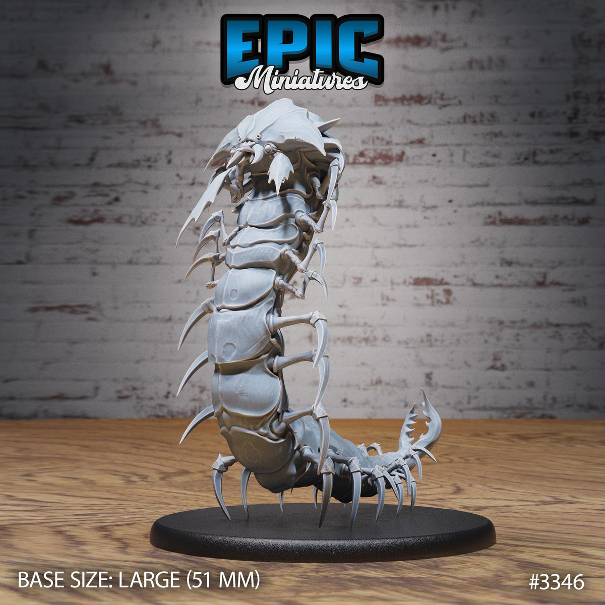 Hell Crawler Centipede Option #3346 front DND miniature Insectoid Jungle 16k resin