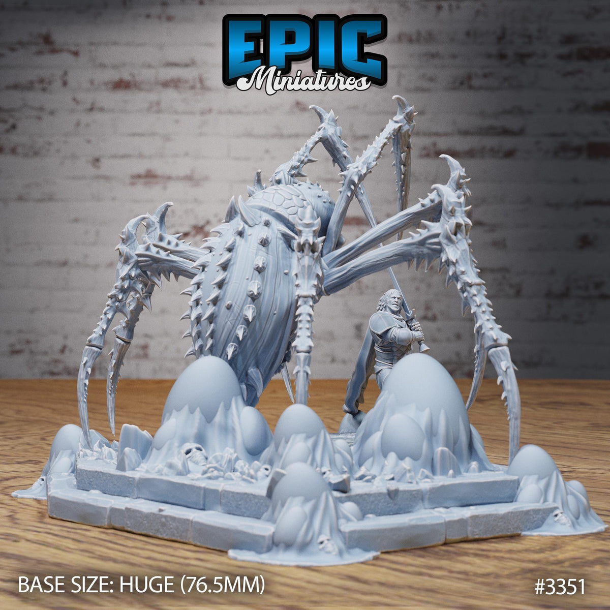 Giant Spider Option #3352 front DND miniature Insectoid Jungle 16k resin