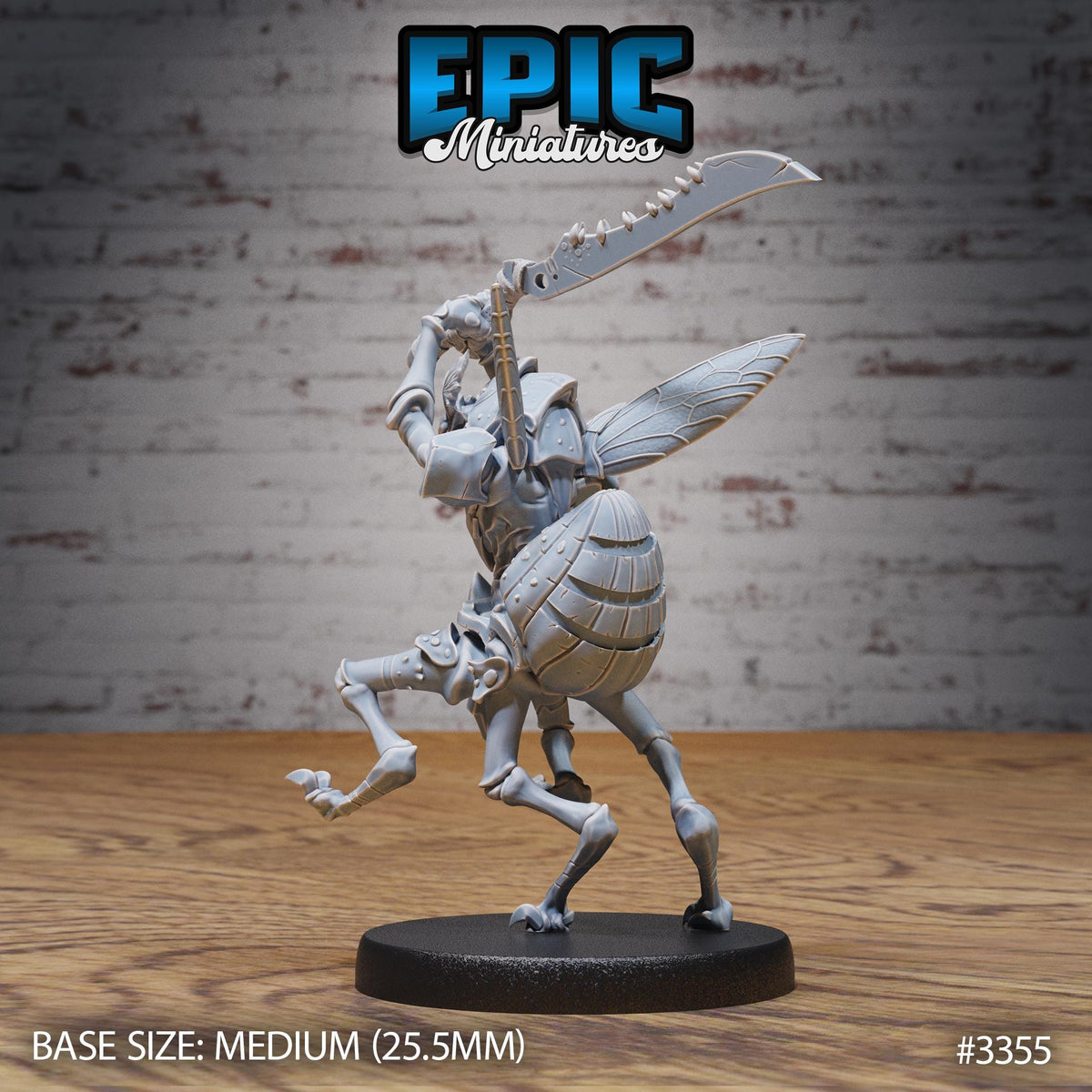 Insect Warrior Option #3355 back DND miniature Insectoid Jungle 16k resin
