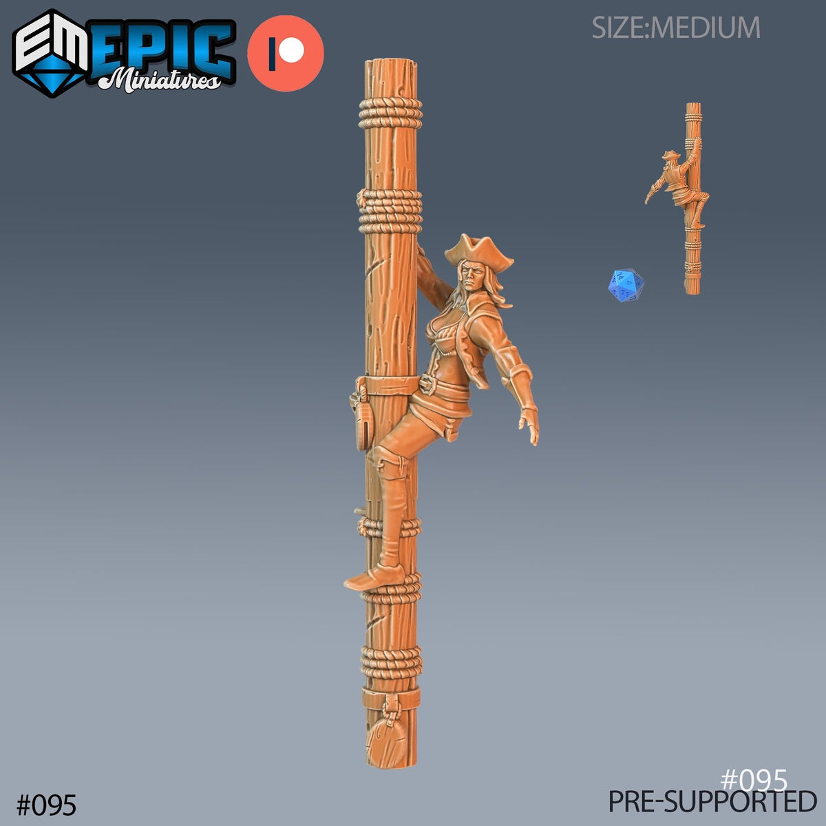 Pirate Boatswain Set of 3 DND Minis | Pirates Voyage Collection | TTRPG | Swashbuckling Nautical Heist Skullport Jahaka Spelljammer Option #095 front DND miniature  16k resin