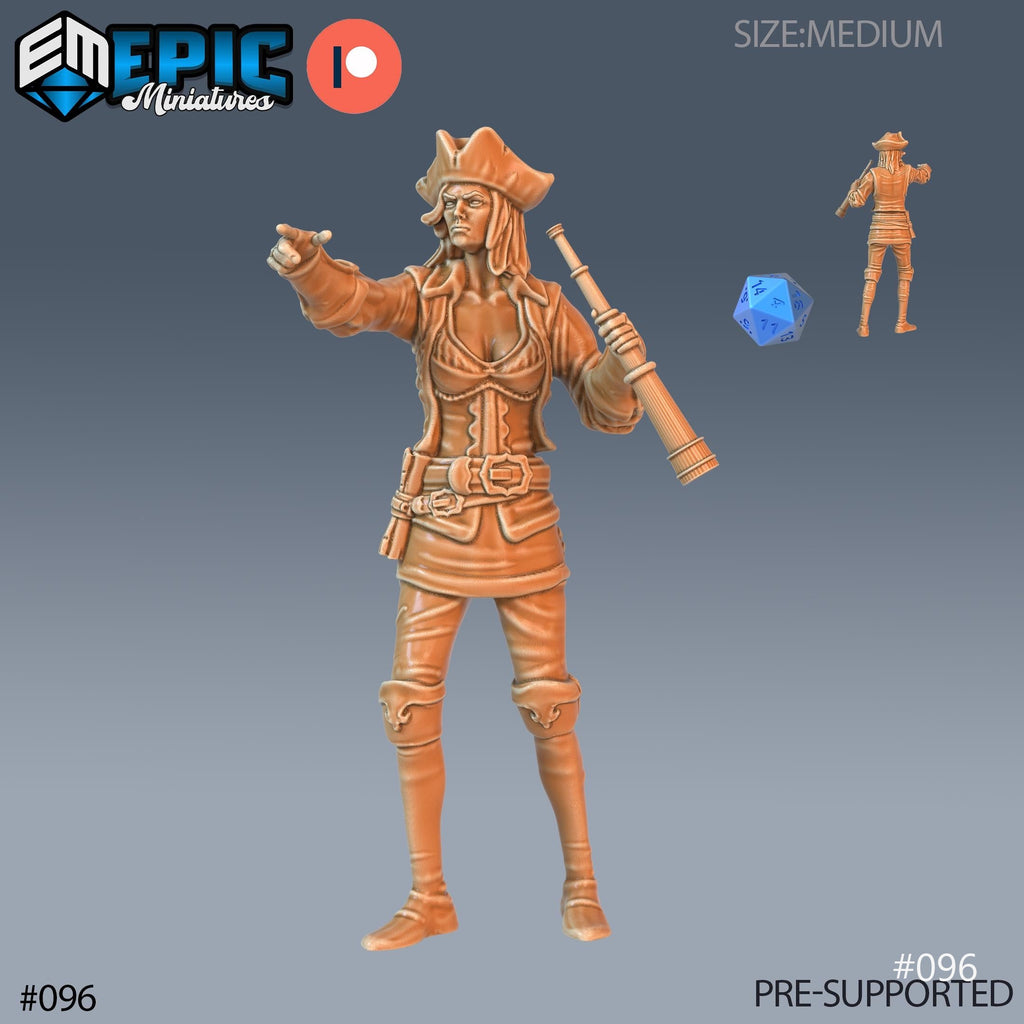 Pirate Boatswain Set of 3 DND Minis | Pirates Voyage Collection | TTRPG | Swashbuckling Nautical Heist Skullport Jahaka Spelljammer Option #096 front DND miniature  16k resin