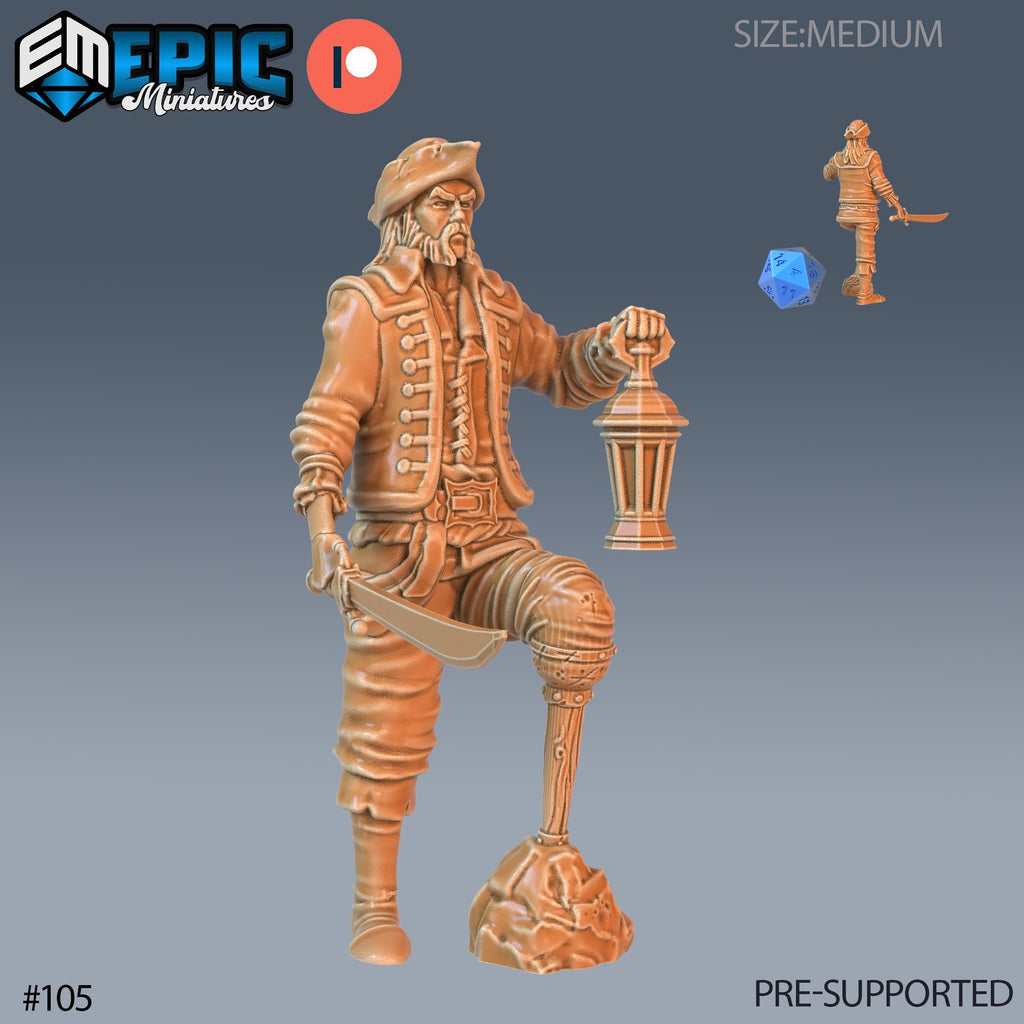Pirate Marauder Set of 3 DND Minis | Pirates Voyage Collection | TTRPG | Swashbuckling Nautical Heist Skullport Jahaka Spelljammer Option #105 front DND miniature  16k resin
