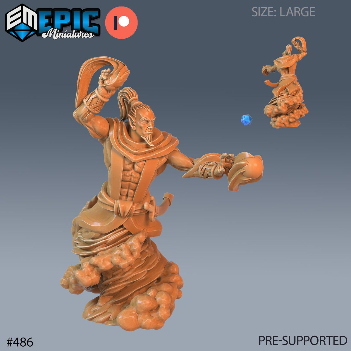 Djinni Set of 3 DND Minis | Mythical Desert Collection | TTRPG | Athas Al Qadim Osirion Oasis Wastes | Genie Magic Saber Sword Option #486 front DND miniature  16k resin