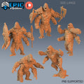 Girallon Set of 5 DND Minis | Fey Woods Collection | TTRPG | Barovia Wildemount Exandria Corrupted Kingmaker Folklore | Gorilla Silverback DND miniatures group photo