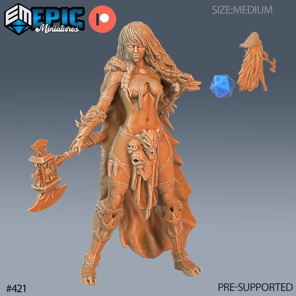 Amazon Set of 3 DND Minis | Fey Woods Collection | TTRPG Barovia Wildemount Exandria Corrupted Kingmaker Folklore Warrior Archer Spearwoman Option #421 front DND miniature  16k resin