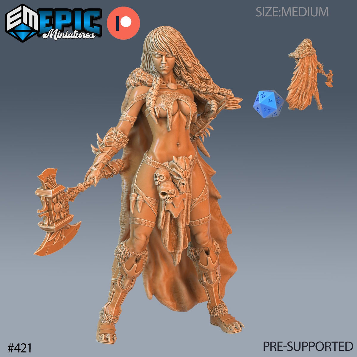 Amazon Set of 3 DND Minis | Fey Woods Collection | TTRPG Barovia Wildemount Exandria Corrupted Kingmaker Folklore Warrior Archer Spearwoman Option #421 front DND miniature  16k resin