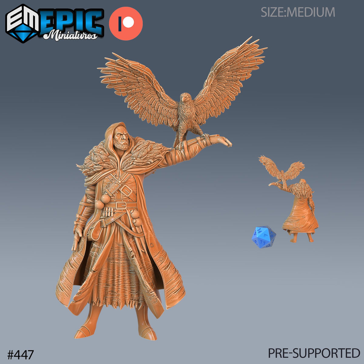 Half Orc Witch Hunter Set of 3 DND Minis | Fey Woods Collection | TTRPG Barovia Wildemount Exandria Corrupted Kingmaker Folklore Sword Mace Option #447 front DND miniature  16k resin
