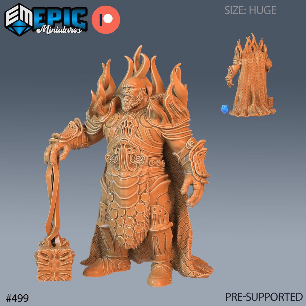 Fire Giant Set of 3 DND Minis | Inferno Island Collection | TTRPG | Dreadnought Sword Nautical elemental Chult Coast Firefinger Netherdeep Option #499 front DND miniature  16k resin
