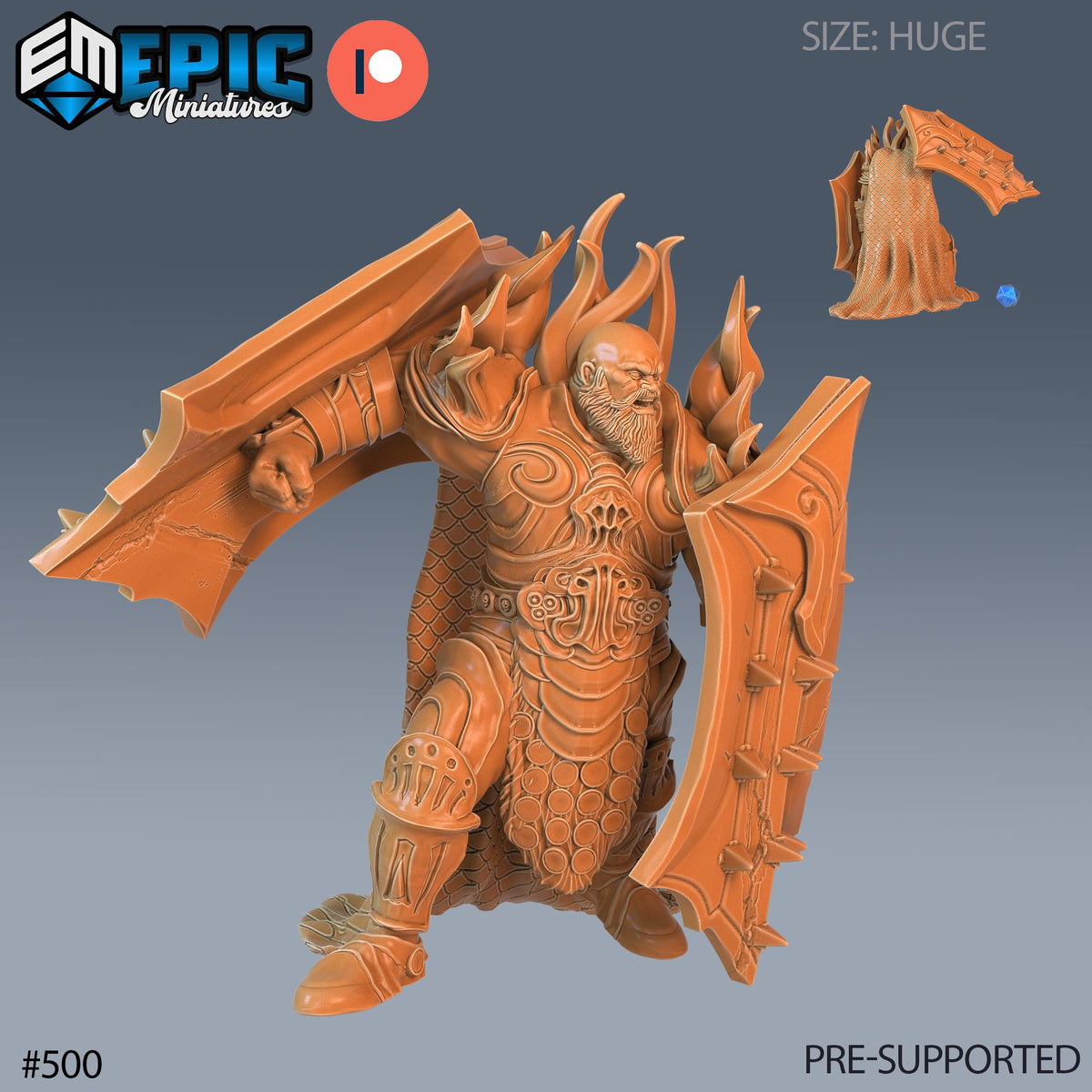 Fire Giant Set of 3 DND Minis | Inferno Island Collection | TTRPG | Dreadnought Sword Nautical elemental Chult Coast Firefinger Netherdeep Option #500 front DND miniature  16k resin