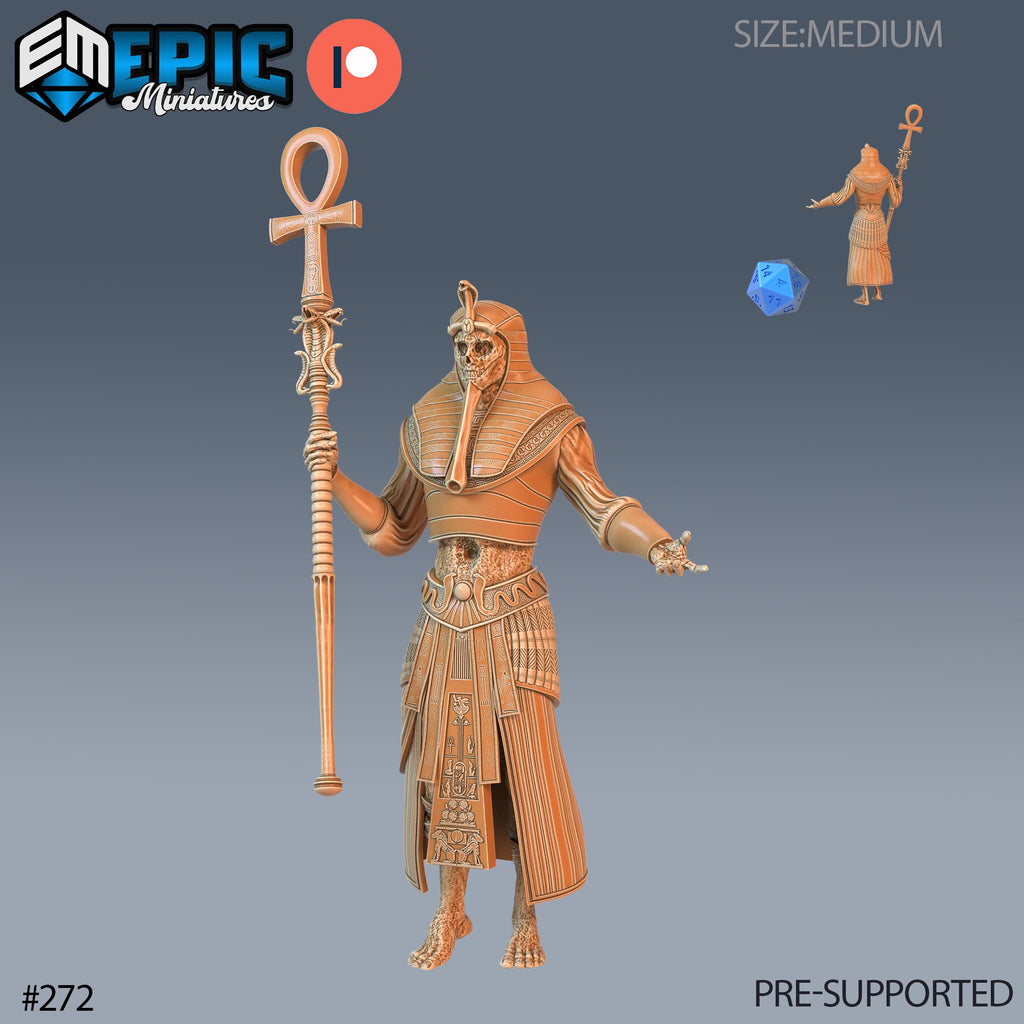 Black Pharaoh Set of 3 DND Minis | Ruins of Madness Collection | TTRPG | Eldritch Lovecraft Underdark Phandelver Waterdeep Mad Mage Icewind Option #272 front DND miniature  16k resin