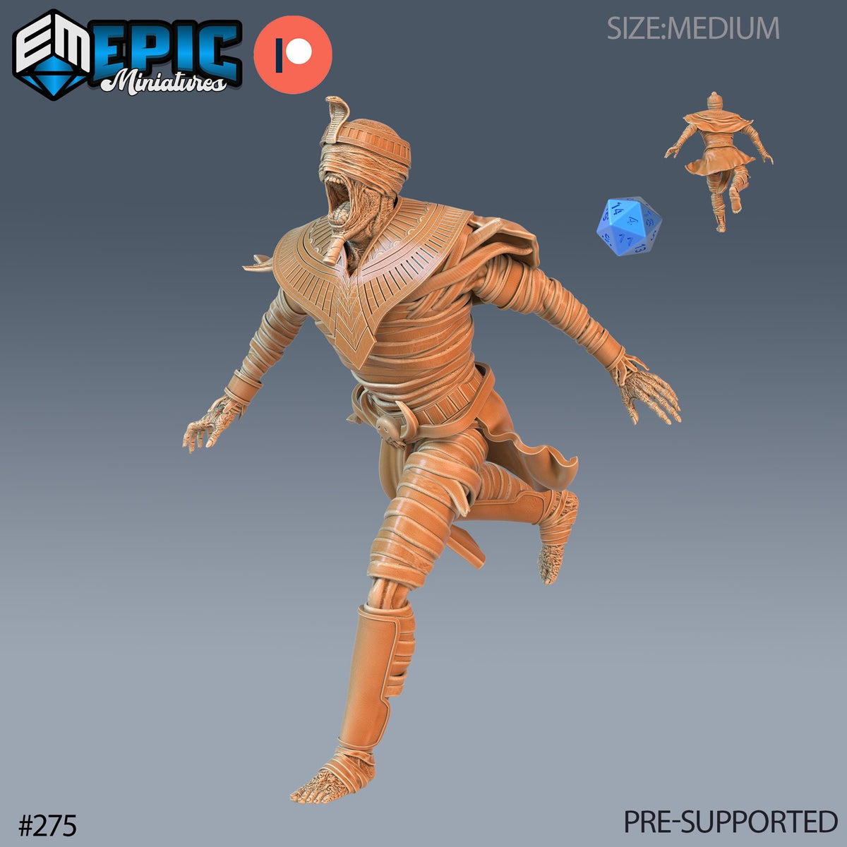 Mummy Set of 3 DND Minis | Ruins of Madness Collection | TTRPG | Eldritch Lovecraft Underdark Phandelver Waterdeep Mad Mage Icewind Option #275 front DND miniature  16k resin