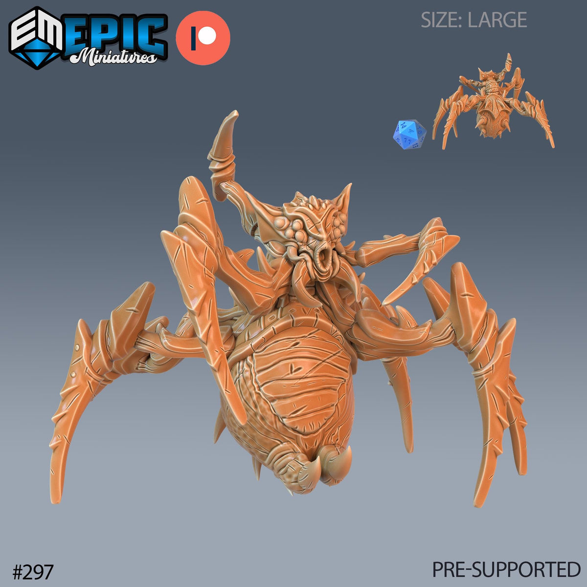 Desert Spider Set of 3 DND Minis | Ruins of Madness Collection | TTRPG | Eldritch Lovecraft Underdark Phandelver Waterdeep Mad Mage Icewind Option #297 front DND miniature  16k resin