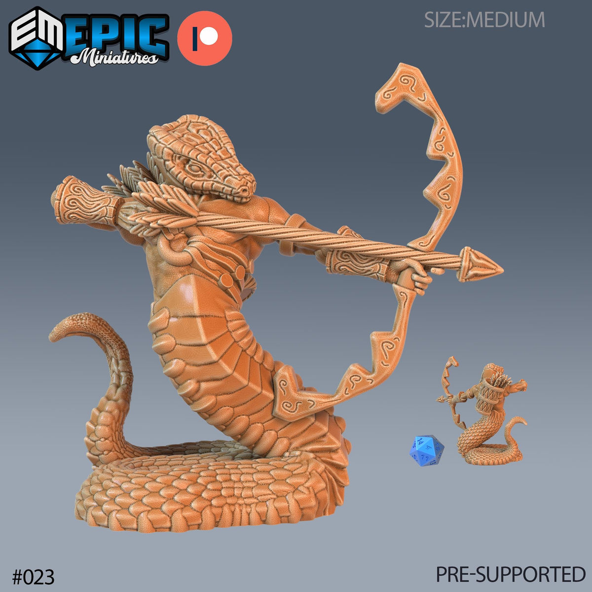 Serpent Guard Set of 3 DND Minis | Serpentia Reborn Collection | TTRPG | Night Serpent Dragon Queen Tiamat Candlekeep Xaryxis Spelljammer Option #023 front DND miniature  16k resin
