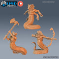 Serpent Guard Set of 3 DND Minis | Serpentia Reborn Collection | TTRPG | Night Serpent Dragon Queen Tiamat Candlekeep Xaryxis Spelljammer DND miniatures group photo