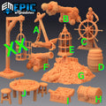 Pirate Props Scatter Terrain DND Minis | Pirates Voyage Collection | TTRPG | Swashbuckling Nautical Heist Sea Skullport Jahaka Spelljammer DND miniatures group photo