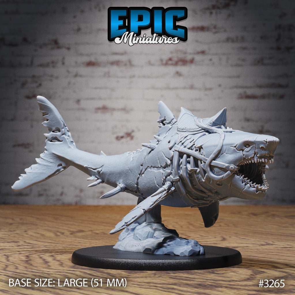 Cursed Captain T-rex Shark Option #3265 (2) front DND miniature Pirate Scourge 16k resin