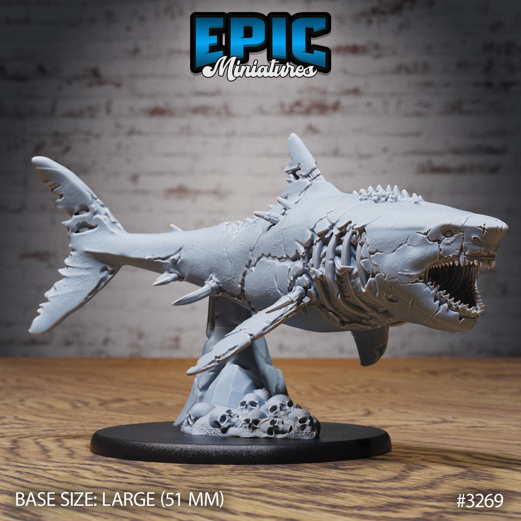 Zombie Shark Option #3269 front DND miniature Pirate Scourge 16k resin