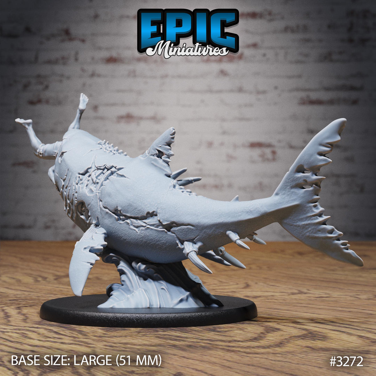 Zombie Shark Option #3272 back DND miniature Pirate Scourge 16k resin