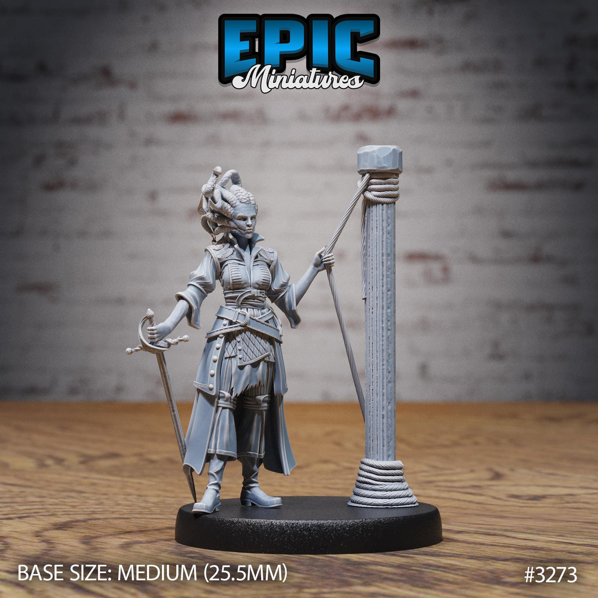 Gorgon Pirate Option #3273 front DND miniature Pirate Scourge 16k resin