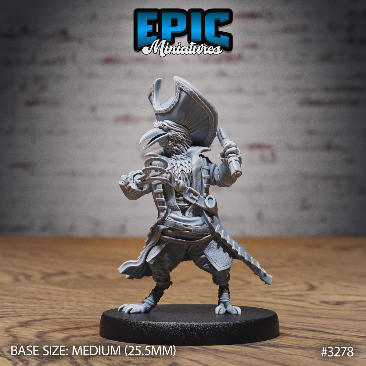 Crow Folk Pirate Option #3278 front DND miniature Pirate Scourge 16k resin